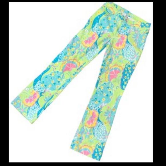 Lilly Pulitzer Peacock Wide Leg Pants - Picture 2 of 8